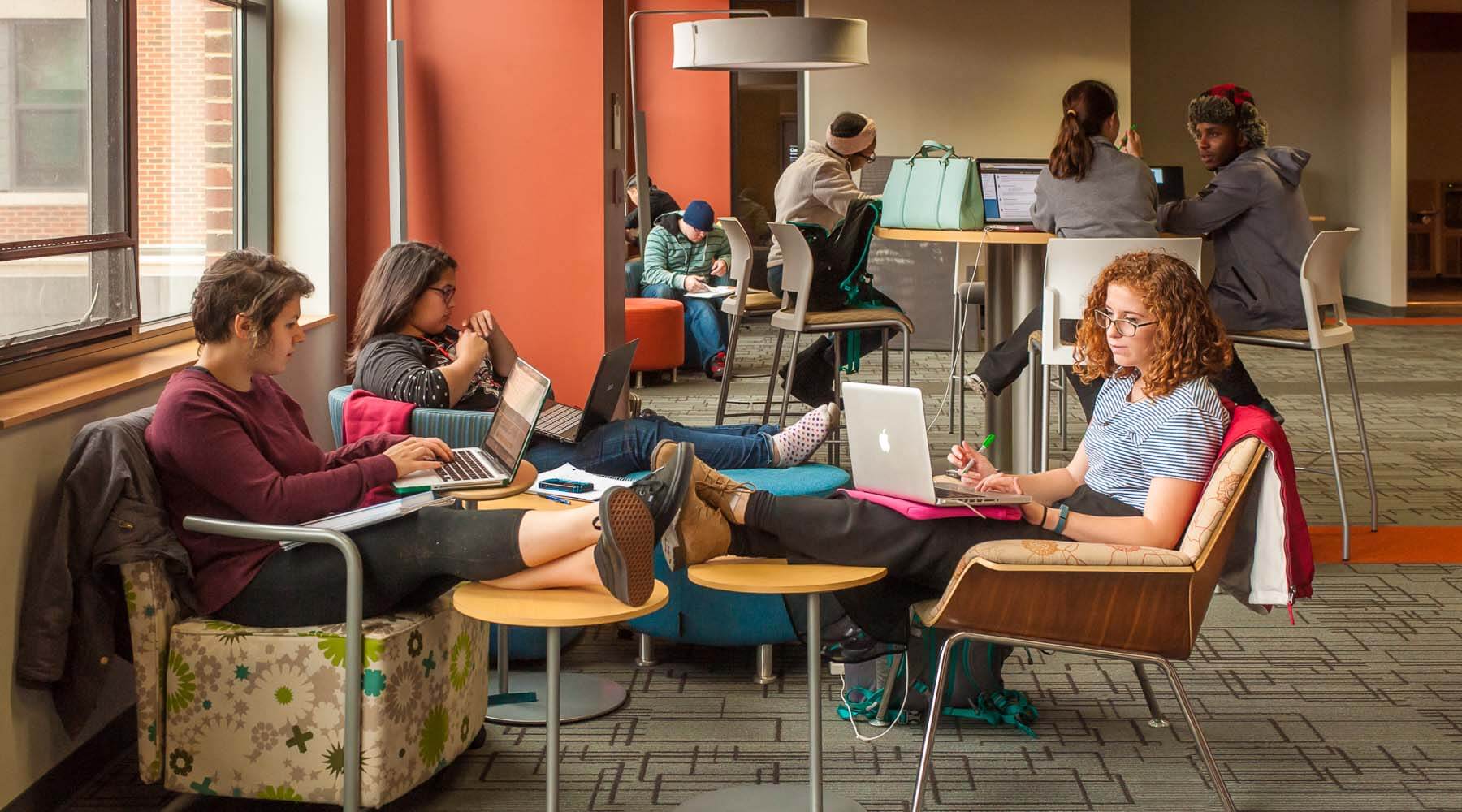 Students studying inside the Academic Learning Center