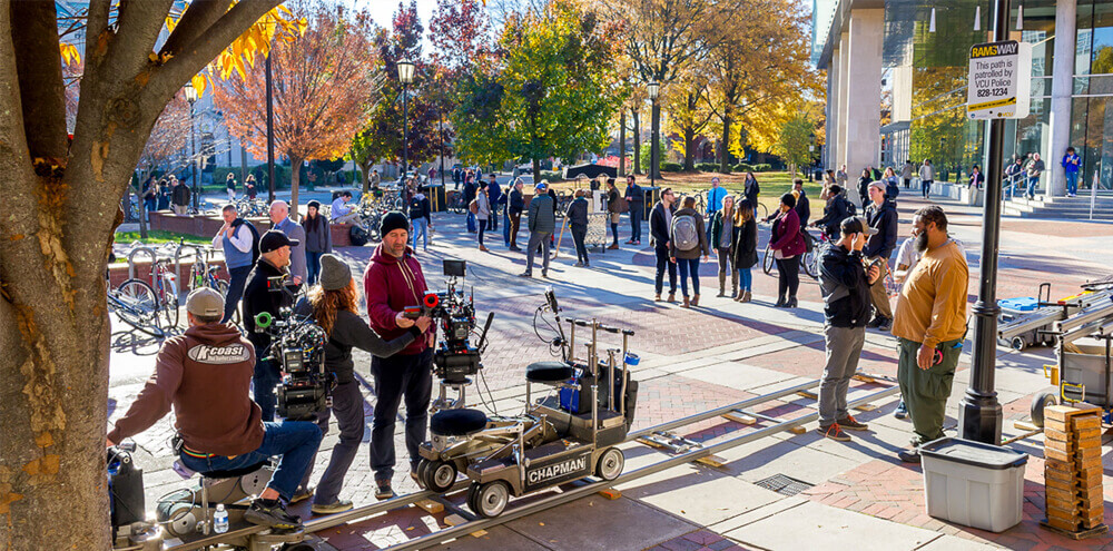 Filming of Homeland on the VCU campus.