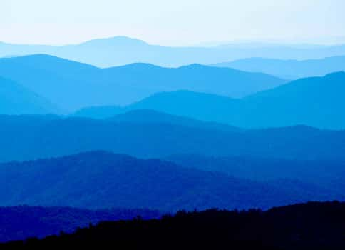 view of blue-tinted mountains