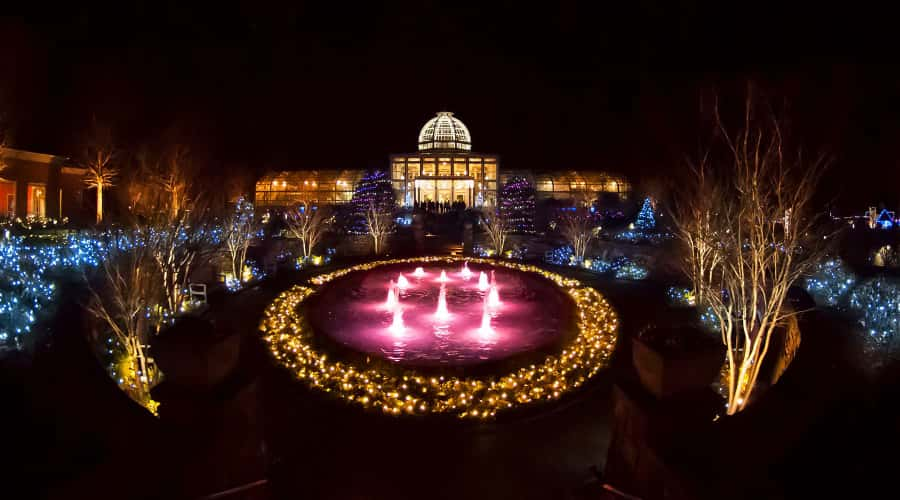 Holiday lights at Lewis Ginter Botanical Garden