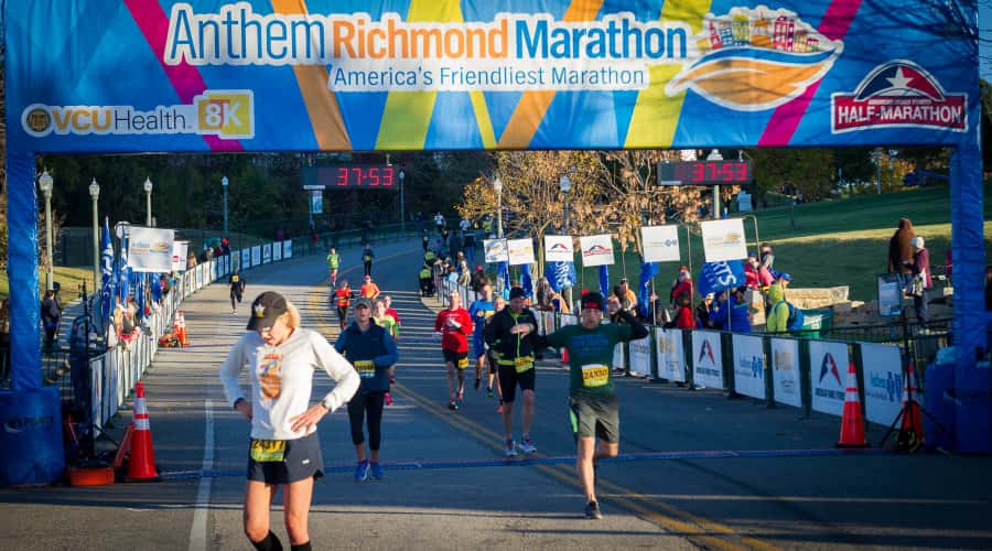 Runners crossing the finish line