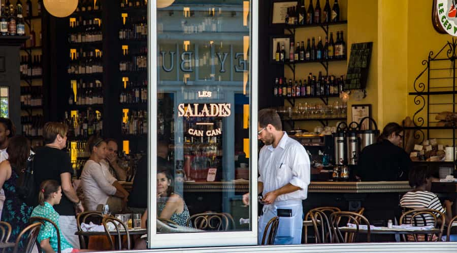  People dining in the cafe at Can Can